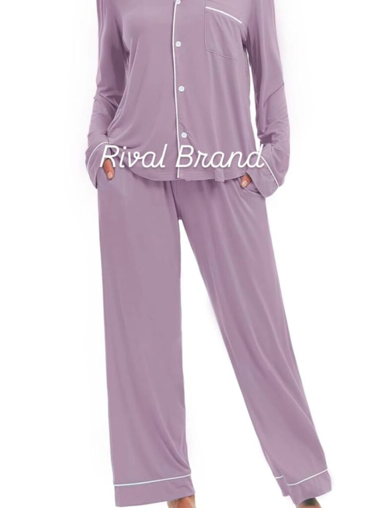 بيجامة حريمي زراير كم Primark -لون موف فاتح