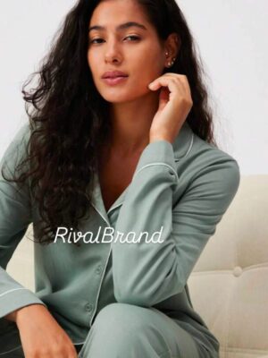 بيجامة حريمي زراير كم Primark -لون منت جرين