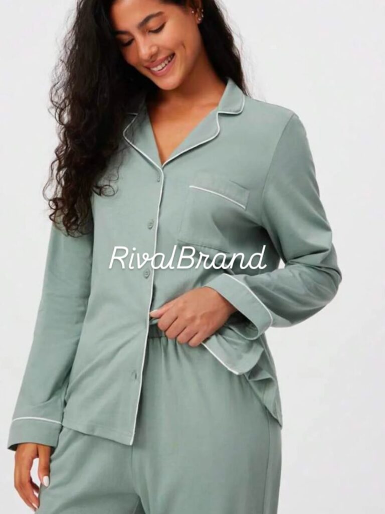 بيجامة حريمي زراير كم Primark -لون منت جرين