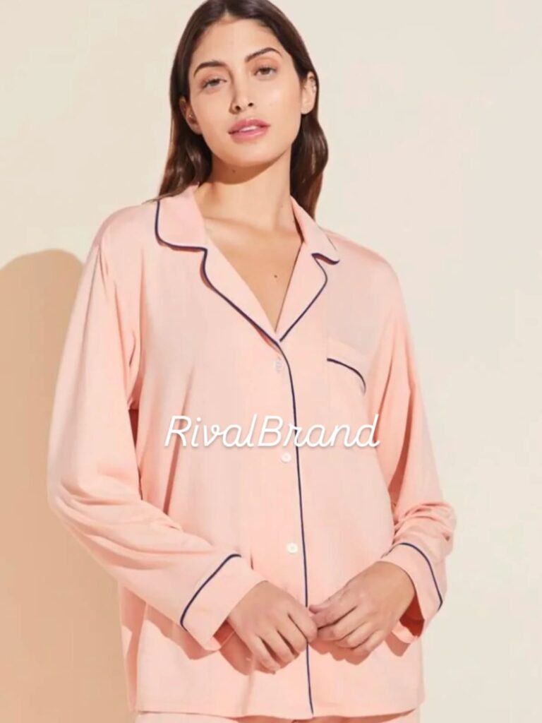 بيجامة حريمي زراير كم Primark -لون بيبي بنك