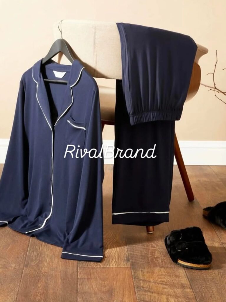 بيجامة حريمي زراير كم Primark -لون كحلى