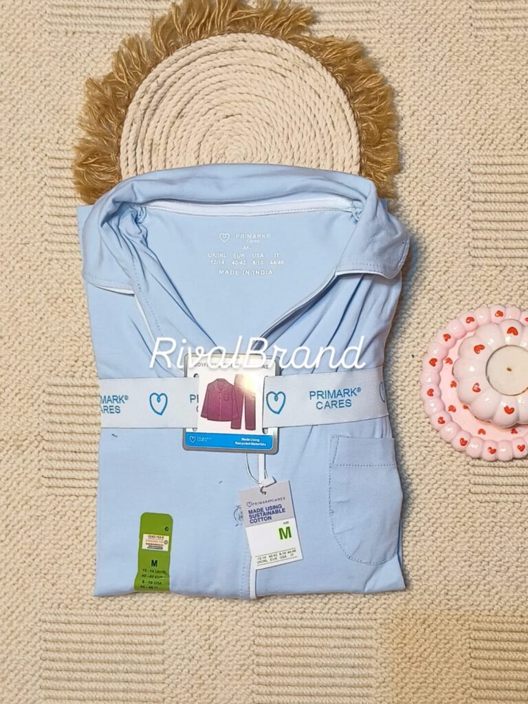 بيجامة حريمي زراير كم Primark -لون بيبي بلو