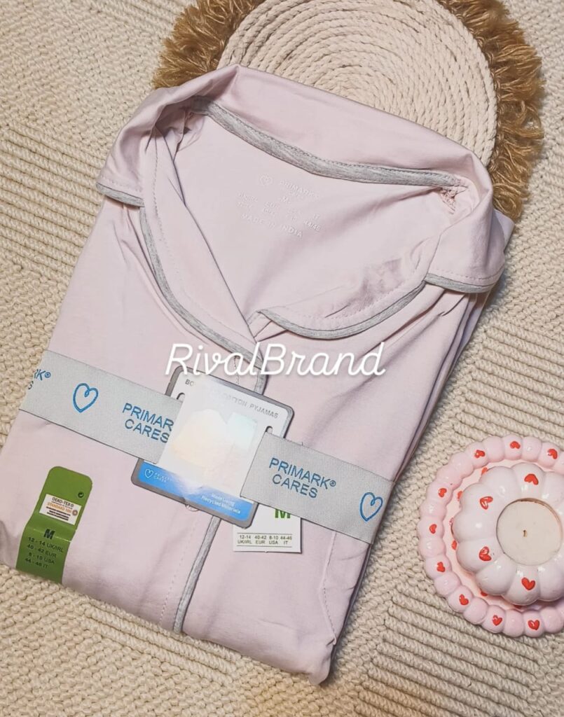 بيجامة حريمي زراير كم Primark -لون روز