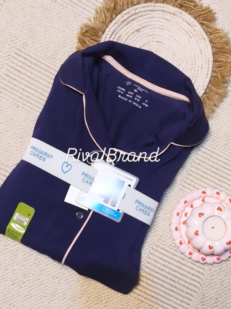 بيجامة حريمي زراير كم Primark -لون موف غامق